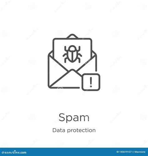 Spam Icon Vector From Data Protection Collection Thin Line Spam Outline Icon Vector