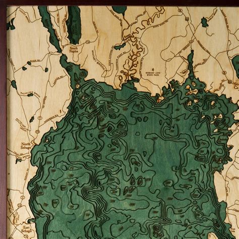 Sebago Lake Wooden Map Art Topographic 3d Chart