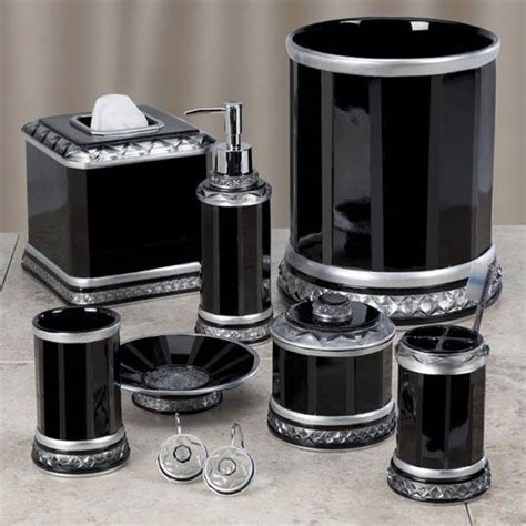 These matching bathroom sets are perfect for doing just that, no matter. Harlow Black Bath Collection $16.00 | Silver bathroom ...
