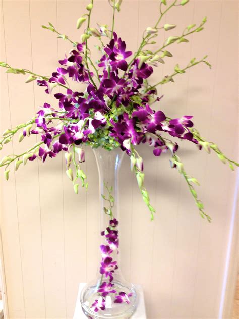 All Orchid Wedding Centerpiece Purple Dendrobium Orchids By