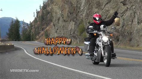 Biker With Zombie Head On A Hook Motorcycle Ride Youtube
