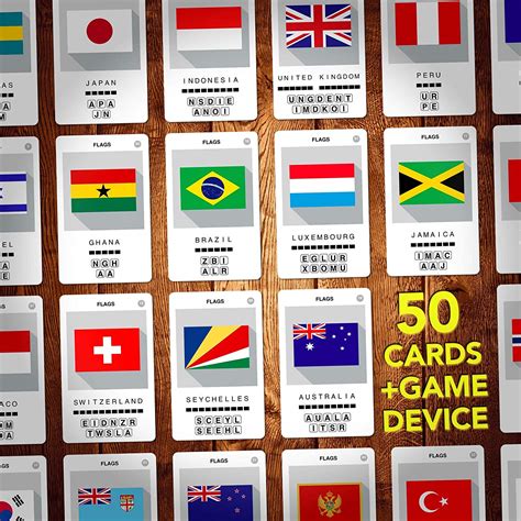 100 Pics World Flags Game Educational Travel Flash Card Puzzle Games