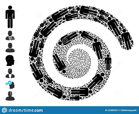 Man Figure Icon Spiral Twirl Collage Stock Vector Illustration Of