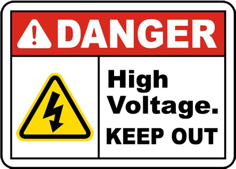 Danger High Voltage Keep Out Sign E3439 By