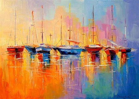 Boats 2018 Oil Painting By Olha Darchuk Artfinder Boat Art