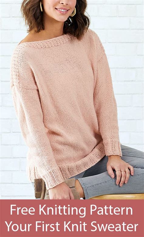 Free Knitting Pattern For Your First Knit Sweater Easy Sweater