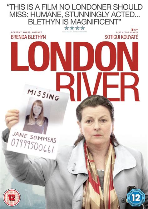 The Poster For London River Is Shown With A Woman Holding Up A Missing