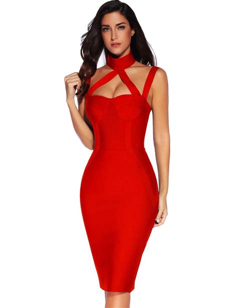 Meilun Womens Sleeveless Bodycon Dress Bandage Straless Dress M Red1 Want Additional Info