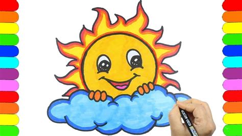 How To Draw Cute Sun Easy And Step By Step Sun Drawing For Kids Youtube