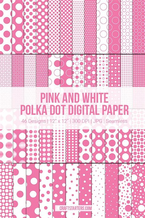 Free Pink And White Polka Dot Digital Paper In 2023 Digital Paper Free Free Digital