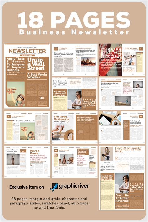 Business Newsletter | Newsletter design layout, Newsletter ...