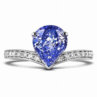 Sapphire Pear Diamond Ring Shape Carat Gia