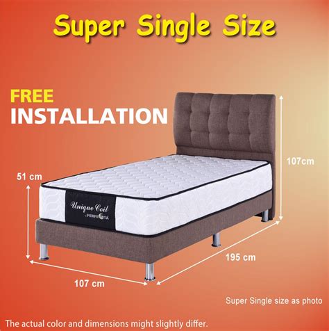 As we already discussed, the mattress size is as important as anything else. Super Single size Fabric Bed Frame and Spring Mattress ...