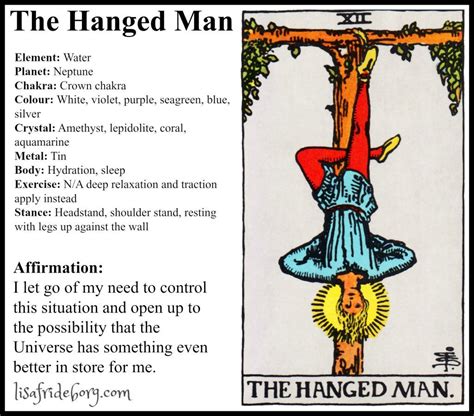Holistic Tarot Correspondences For The Hanged Man Hanged Man Tarot The