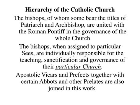 Ppt Hierarchy Of The Catholic Church Powerpoint Presentation Free