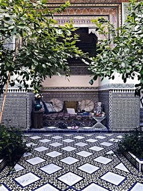 Stunning Moroccan Courtyards Outdoor Tiles Patio Design Moroccan Tiles