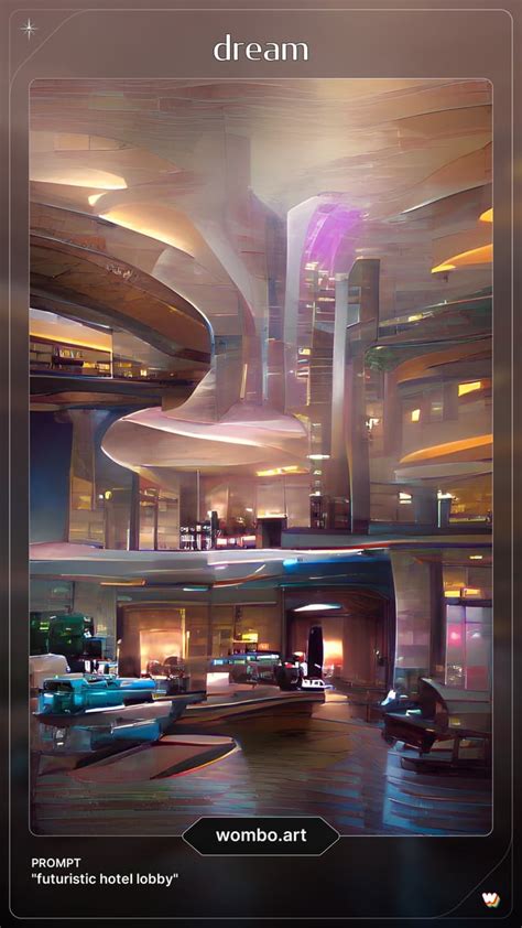 Futuristic Hotel Lobby Wombodream
