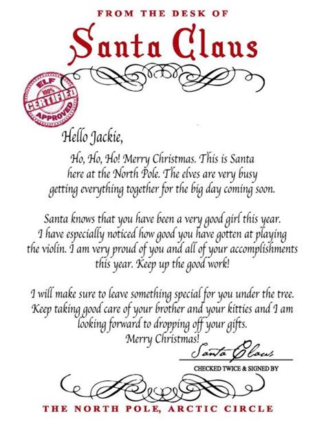letter from santa santa claus instant download printable pdf with editable text etsy