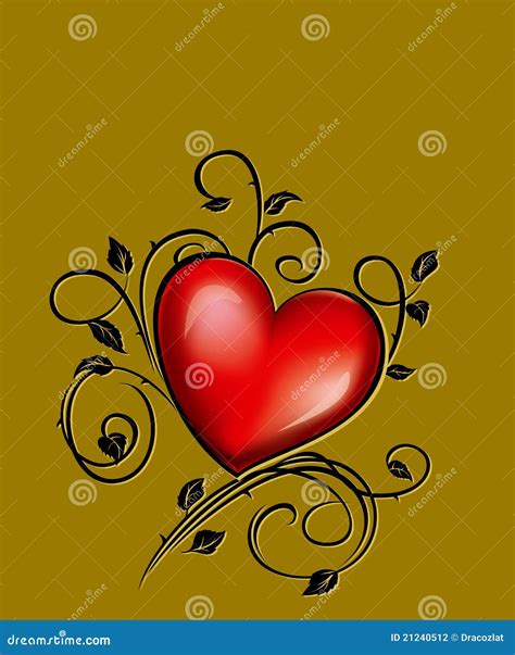 Heart On A Bronze Background Stock Vector Illustration Of Floral