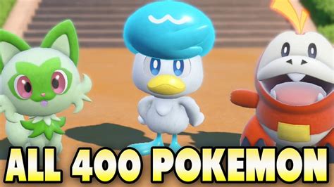 All 400 Pokemon And Pokedex Entries In Pokemon Scarlet And Violet Youtube