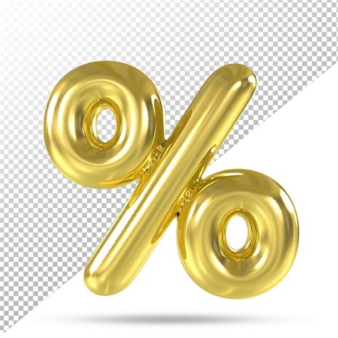 Premium Psd Percent Gold 3d Balloons