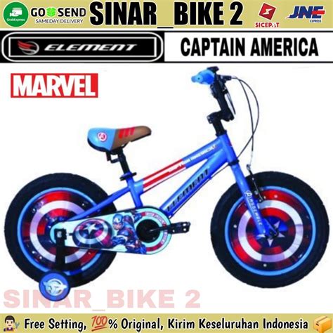 Jual Sepeda Anak Laki Laki Bmx 1216 And 18 Inch Element Captain America