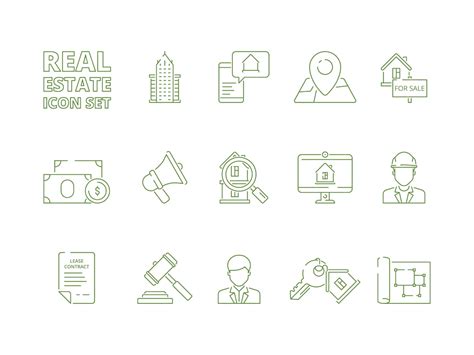 Premium Vector House For Sale Icons Set