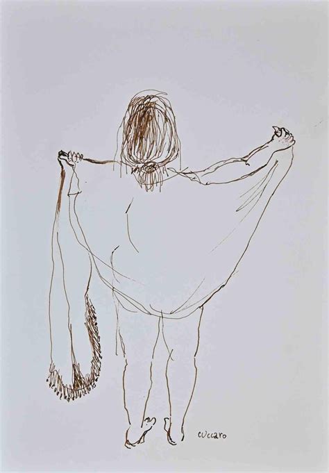 Roberto Cuccaro Woman Undressing Original Drawing 2000s For Sale At