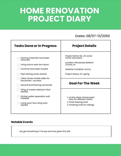 Project Journal Template