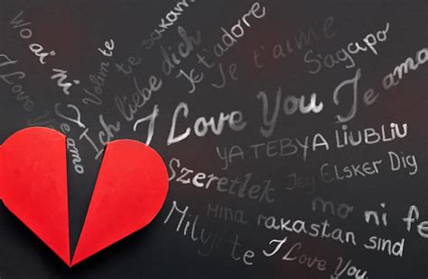Red Heart Box With Words I Love You On Different Languages Valentines