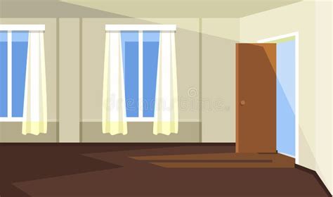 Empty Room Interior Flat Illustration Stock Vector Illustration Of