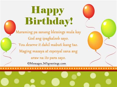 Happy Birthday In Tagalog Birthday Messages