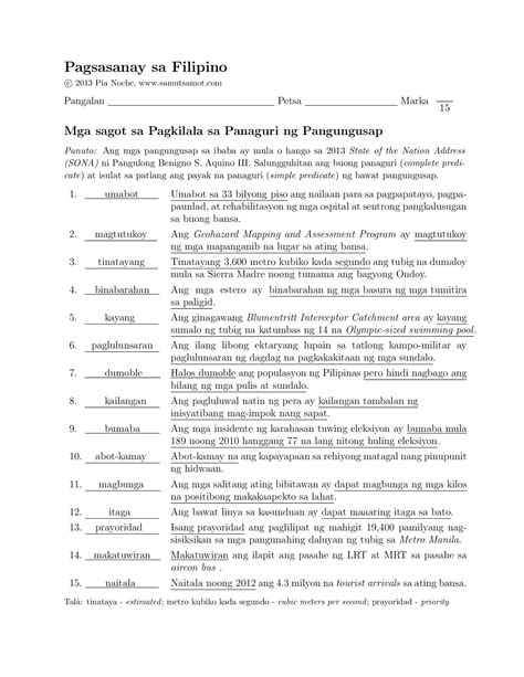 Pdf Pagsasanay Sa Filipino Pdf Filepagsasanay Sa Filipino C