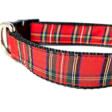 Red Scottish Tartan Plaid Dog Collar Royal Stewart Tartan Etsy