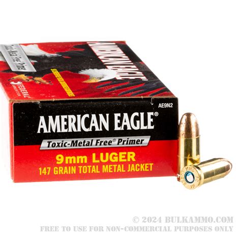 50 Rounds Of Bulk 9mm Ammo By Federal 147gr Tmj