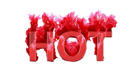 Text Hot Burns Dark Fire On A White Background Alpha Channel