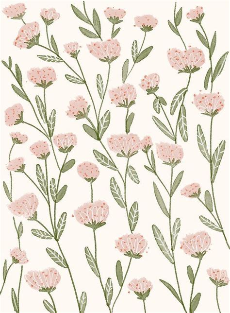 Pastel Pink Blooms Pattern Flower Background Wallpaper Flower