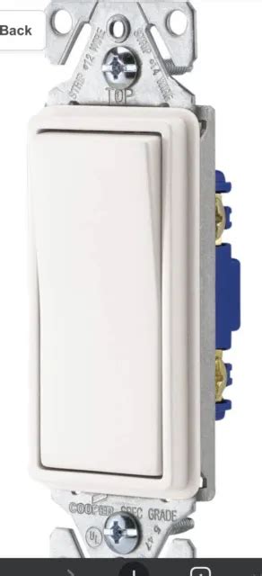 10 Eaton 15 Amp Single Pole White Rocker Indoor Light Switch New 2999