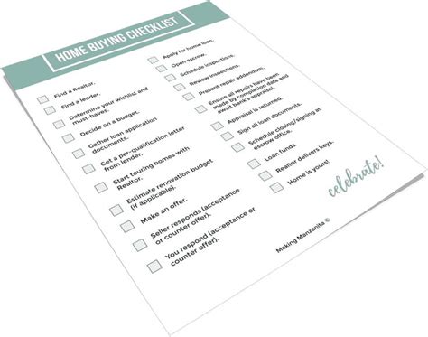 Download Your Free Home Buying Checklist Printable Making Manzanita Home Buying Checklist