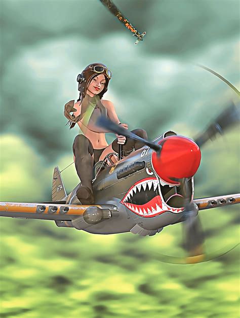 9 X 12 Inch Pin Up Girl On A Plane Wwii Metal Sign Etsy