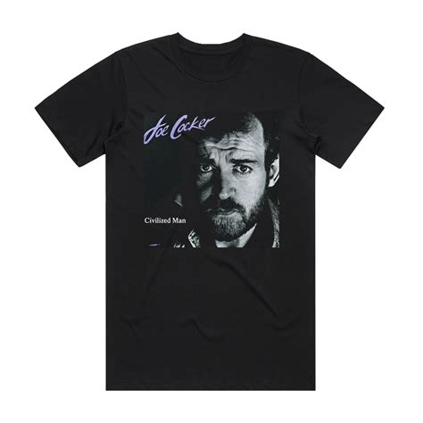 Joe Cocker Civilized Man Album Cover T Shirt Black Album Cover T Shirts