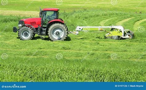 Farmer Farming Tractor Hay Stock Photo Image Of Swath 5197126