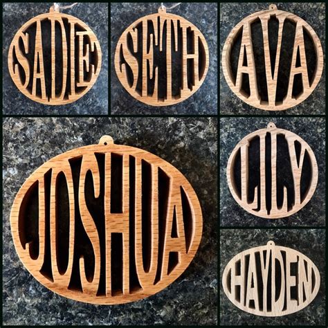 Custom Scroll Saw Ornament Pattern Personalized Name Ornament Etsy