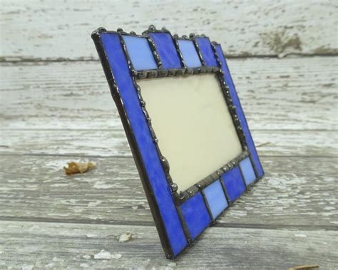 Picture Frame Blue Stained Glass Etsy