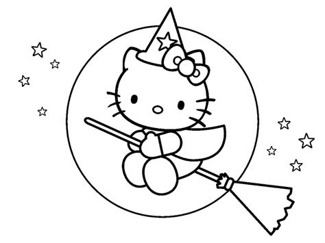 Hello Kitty Halloween Coloring Sheet Coloring Pages