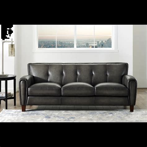 Savannah Ash Gray Leather Sofa Amax Leather Rc Willey