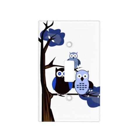 Blue Owls From Light Switch Covers Owl Wall Plates On Wall