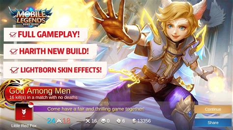 Mobile Legends Harith Lightborn Skin Full Gameplay And Skill Effects