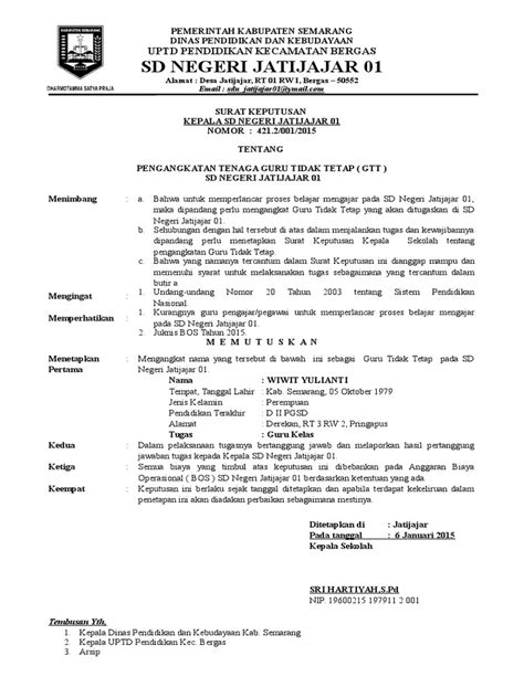 contoh pembuatan sk guru yayasan