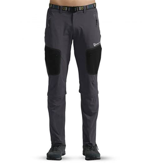 Mens Stretch Convertible Hiking Pants Belted Quick Drying Gray Cl1803ukkio
